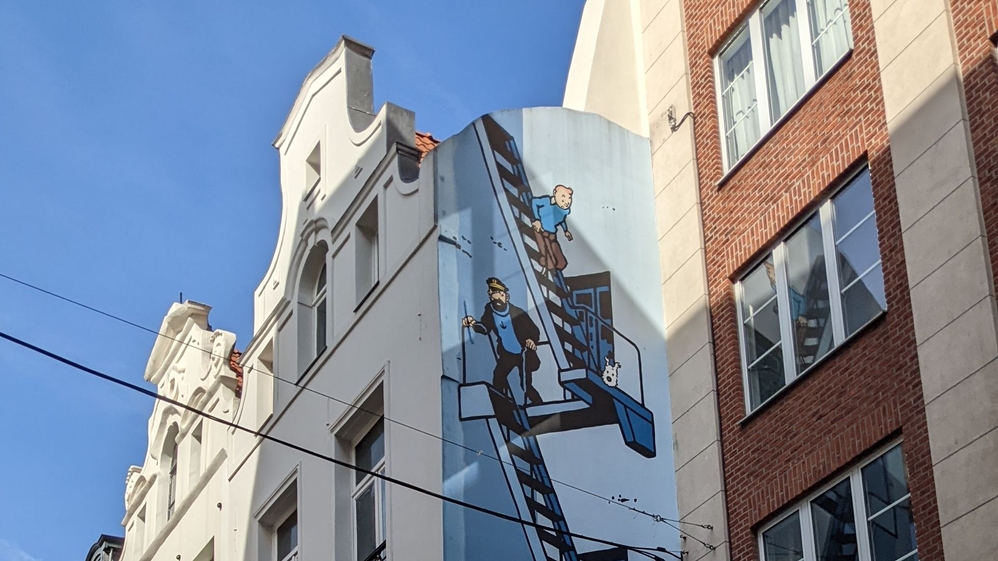 Tintin comics on the wall
