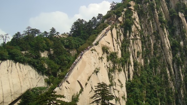 Climbing the Hua Shan mountain near Xian