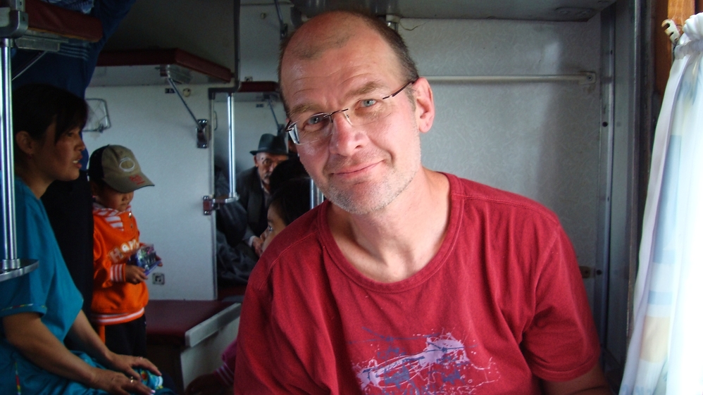 In the train to Almaty