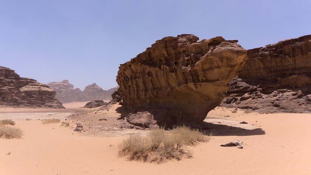 Rock in the desert of Wadi Rum
